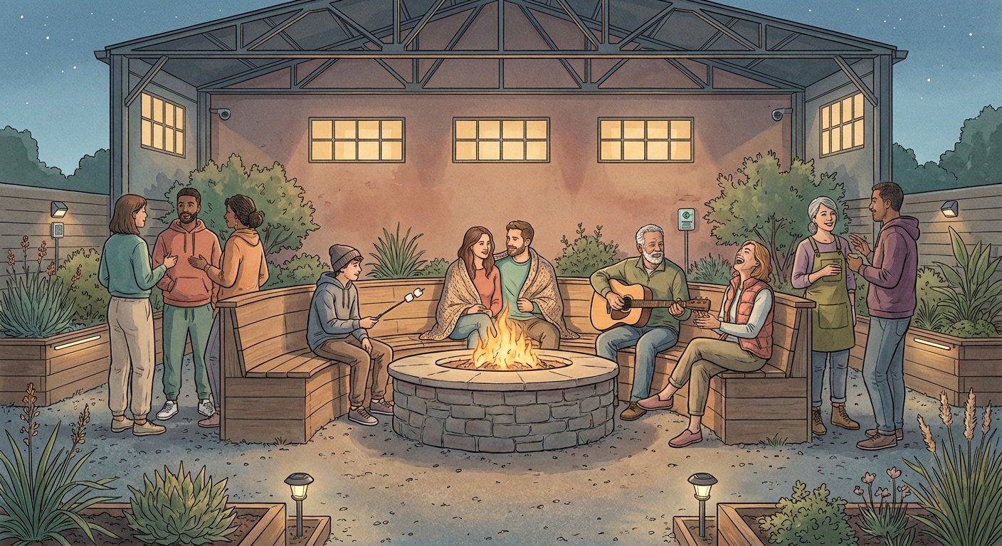 Evening firepit gathering